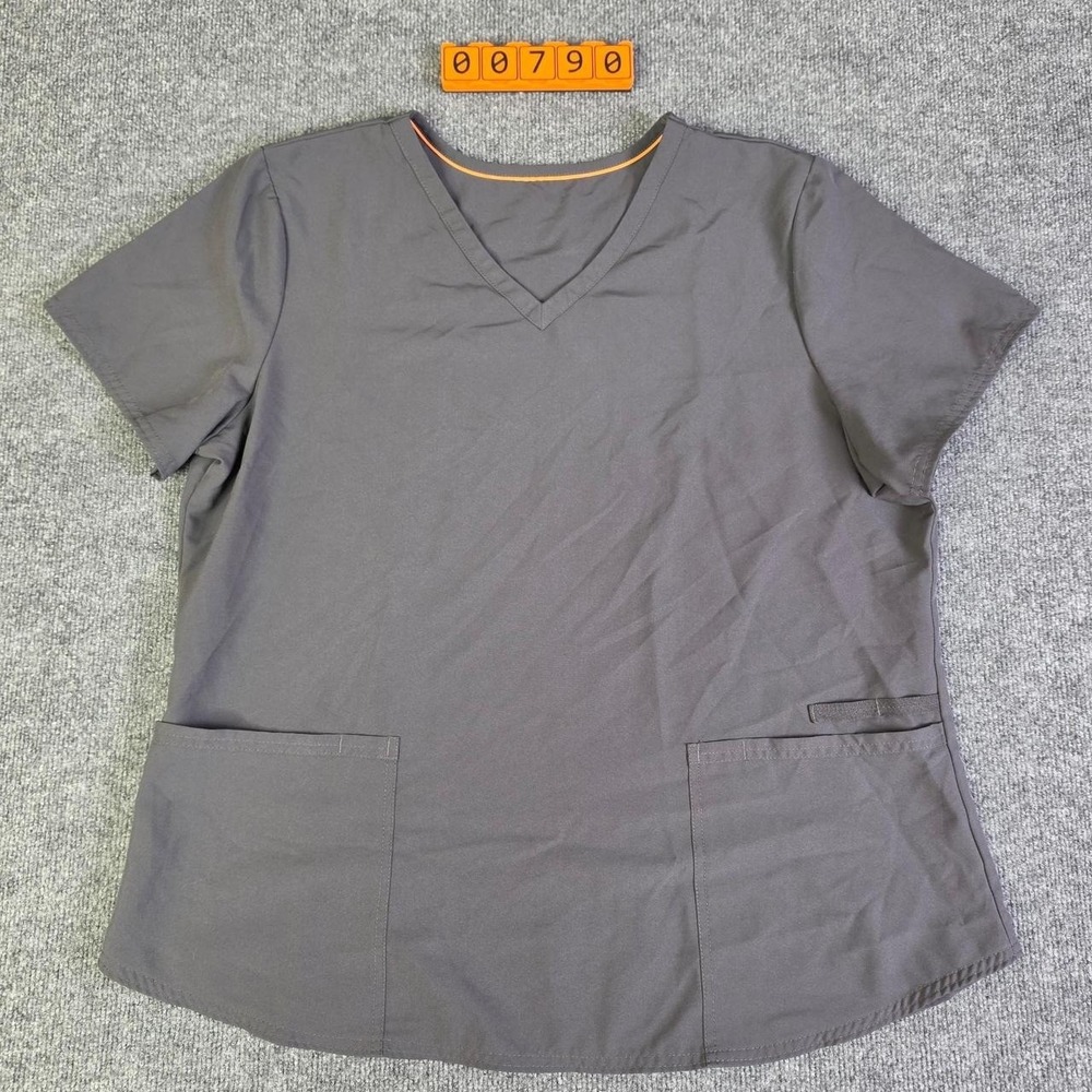 Gray Scrubstar polyester scrub top in XL